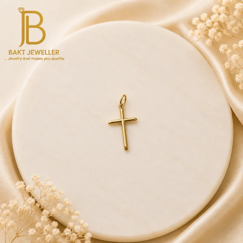 18k Gold Cross Pendant 1.2g