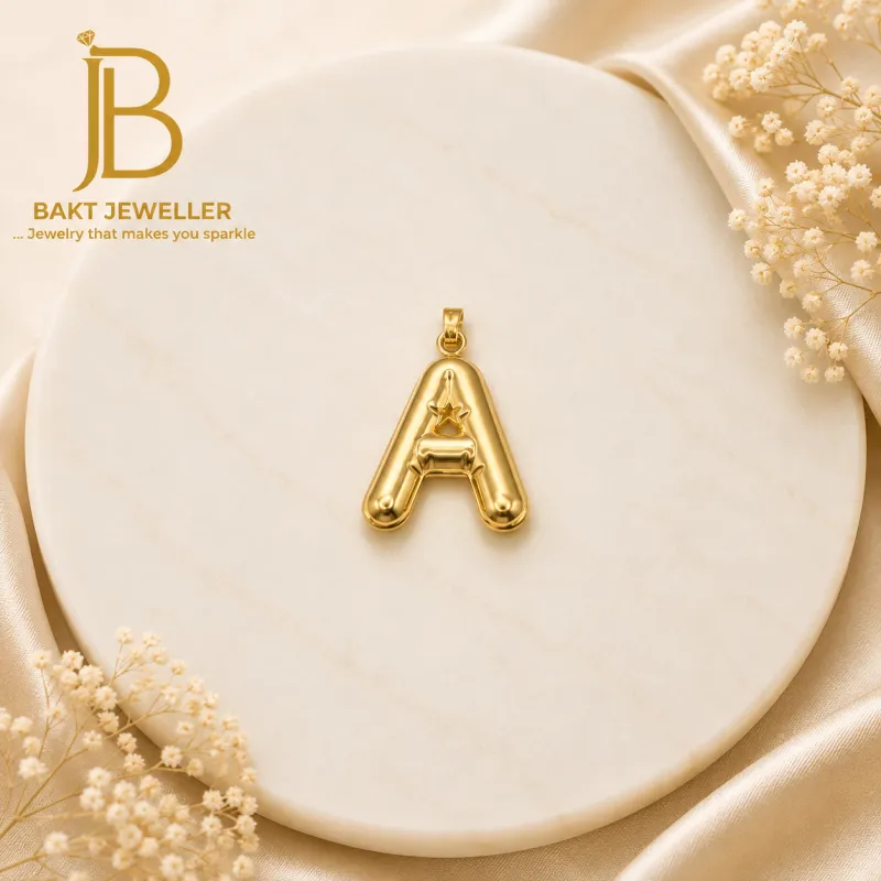 18k Gold A Letter Pendant 1.9g 