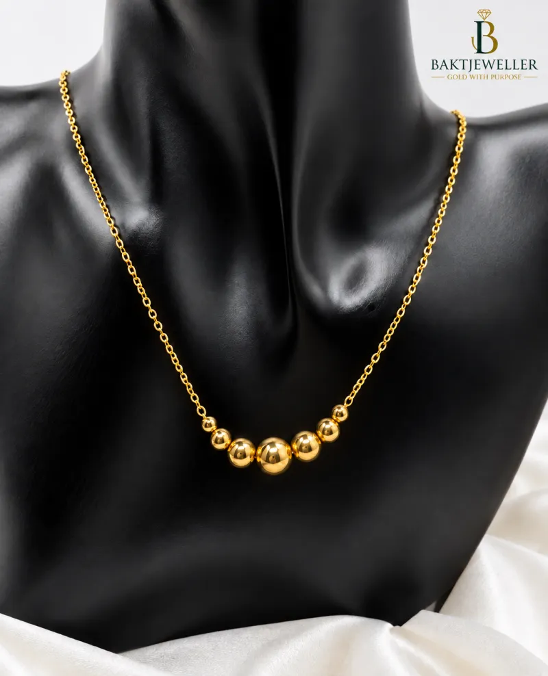 18k Gold Ball Necklace 3.0g