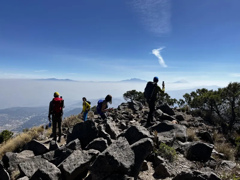 Climbers on the trail at Ajusco