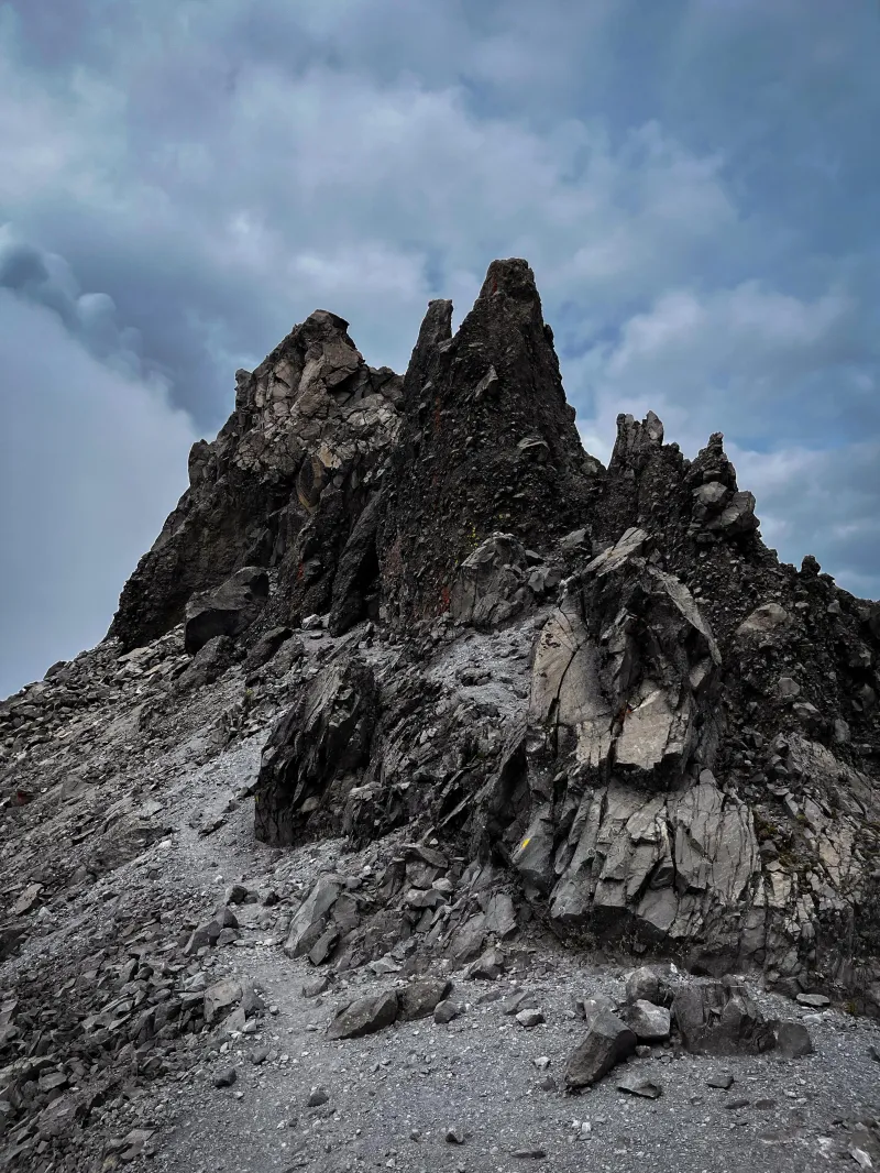Climber on the ridge of Nevado de Toluca looking out across central Mexico