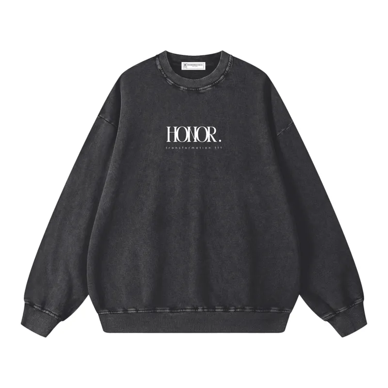 "HONOR" v2 | Acid Wash Oversize Pullover