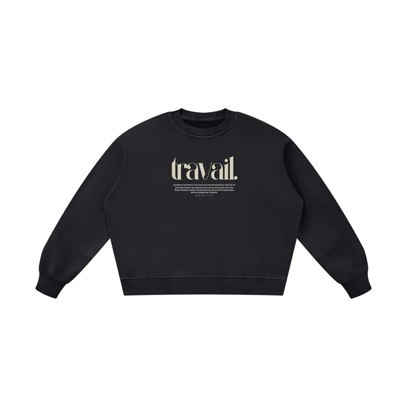 "TRAVAIL" V2 | Boxy Vintage Washed Sweatshirt