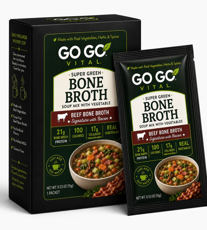 Signature Bacon & Beef Bone Broth & Vegetable Soup  Ready-To-Mix Packet