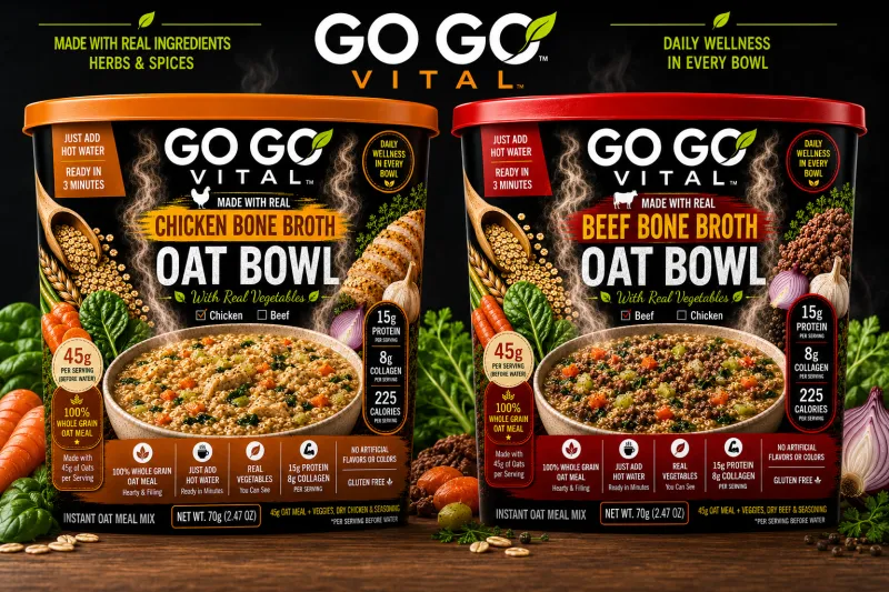 Combo Oak Meal Beef & Chicken Bone Broth with Vegetables Bowl