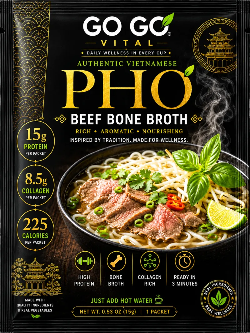 Pho Beef Bone Broth with Vegetables Packet
