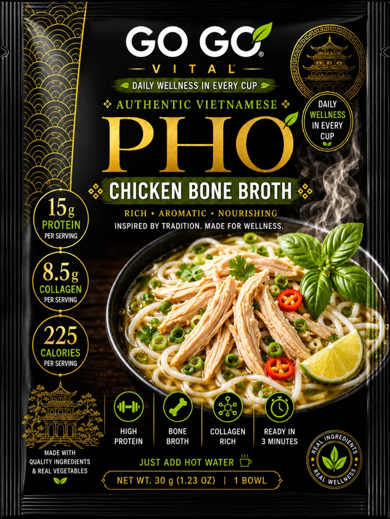 Pho Chicken Bone Broth with Vegetables Packet