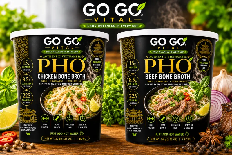  Combo Pho Beef & Chicken Bone Broth with Vegetables Bowl
