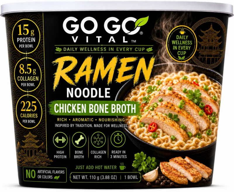 Ramen Chicken Bone Broth with Vegetables Bowl