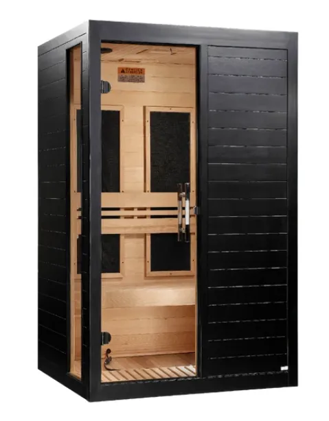 Dynamic "Lucca" Black Finish 2 Person Ultra Low EMF FAR IR Sauna (DYN-6215-06 Elite)