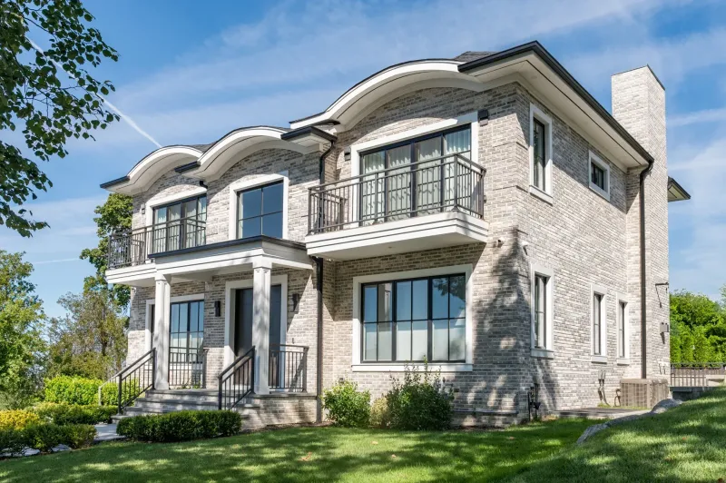 New Hyde Park Brick Home, front elevation
