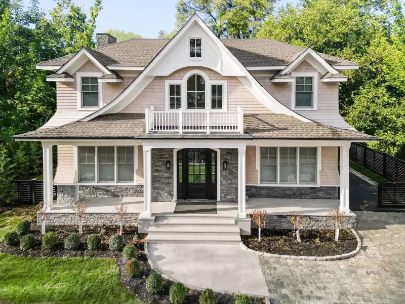 New Hyde Park Cedar Home, front elevation