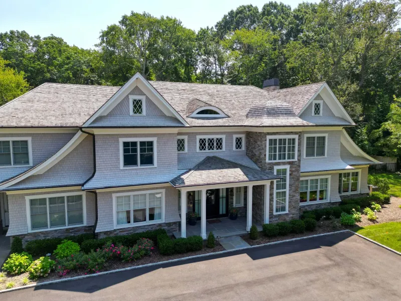 Brookville Cedar Estate, front elevation from the drive