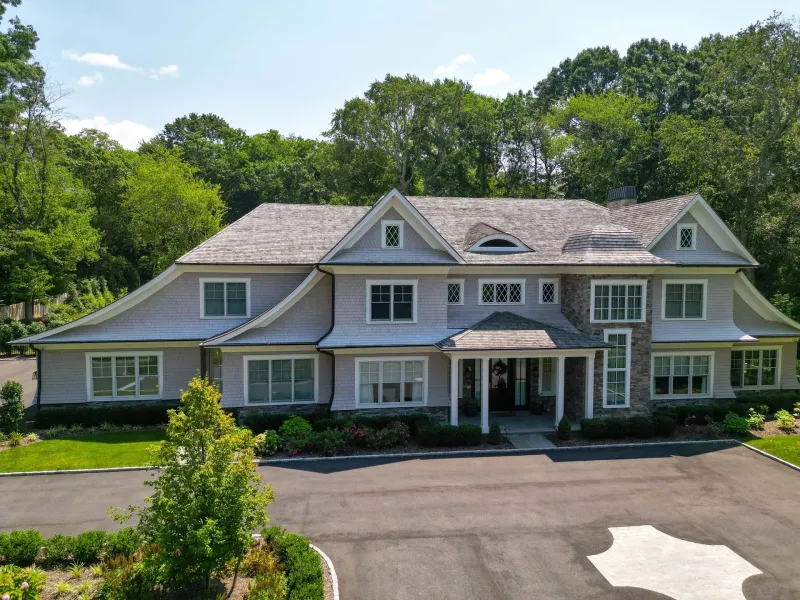 Brookville Cedar Estate, front elevation and motor court