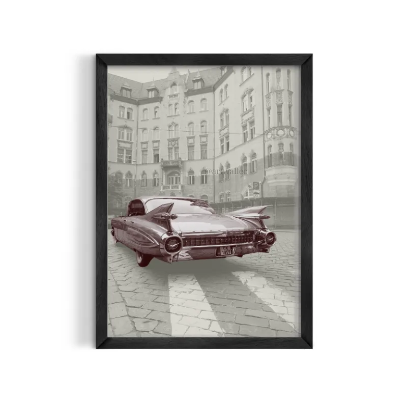 Cuadro Auto Clásico – Estilo Retro Burgundy