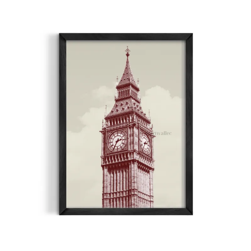 Cuadro Big Ben Londres – Estilo Vintage Burgundy