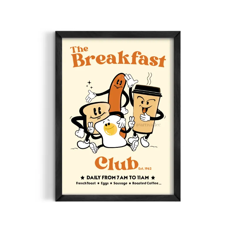 Cuadro The Breakfast Club – Estilo Póster Vintage Cartoon