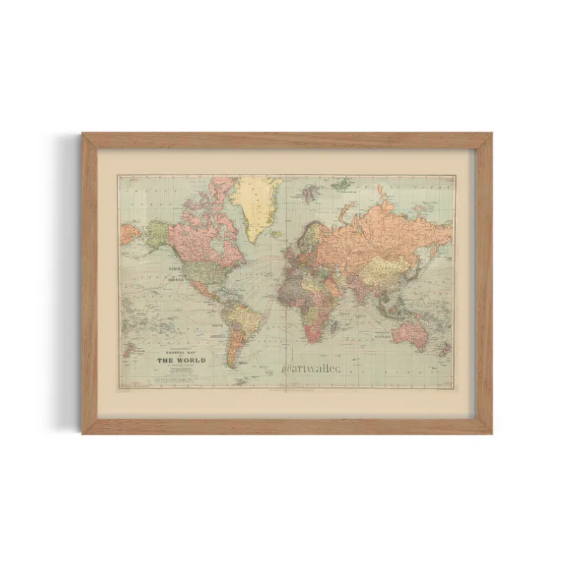 Cuadro Mapamundi Antiguo – Estilo Cartografía Clásica