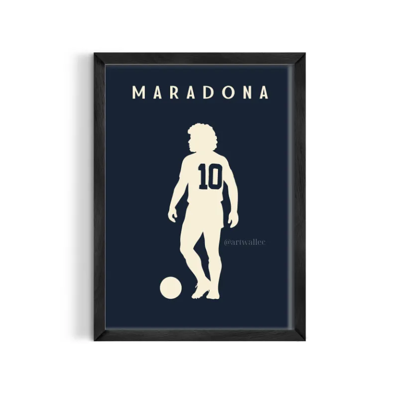 Cuadro Diego Maradona Minimalist – Estilo Silueta Atemporal