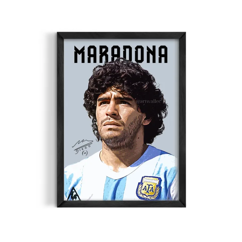 Cuadro Diego Maradona Argentinian Star – Estilo Pop Ilustrado