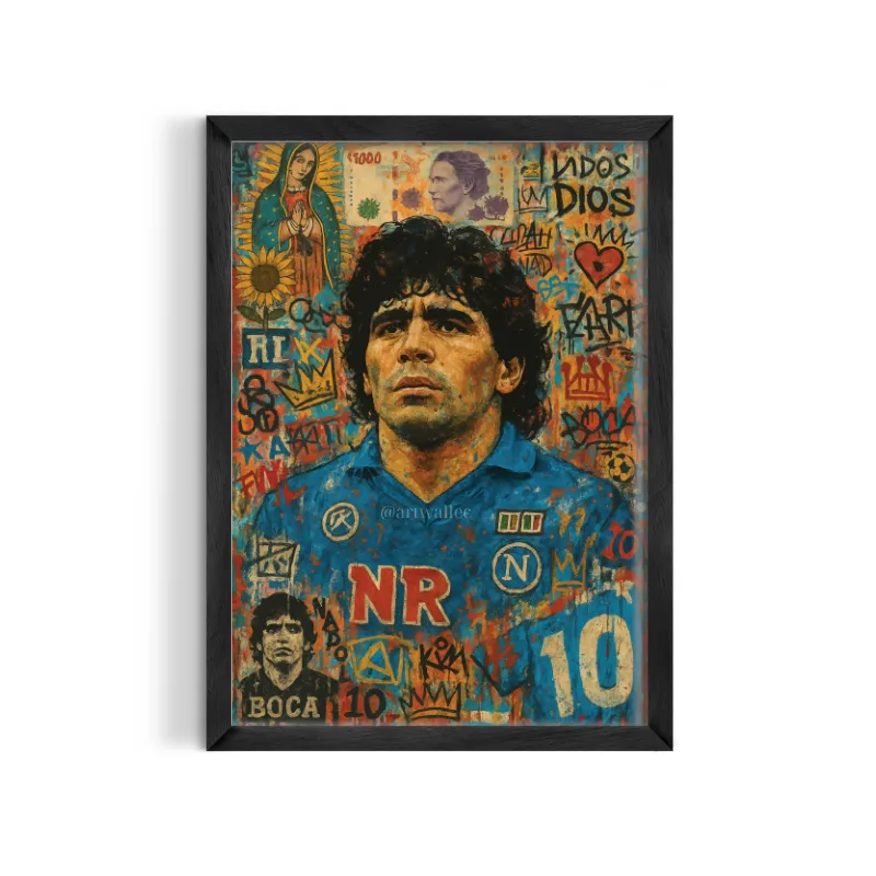 Cuadro Diego Maradona Street Art – Estilo Grafiti Collage