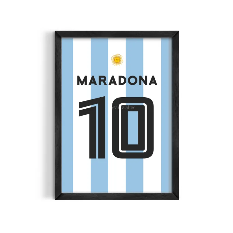Cuadro Diego Maradona Camiseta el 10 – Estilo Poster Minimalista