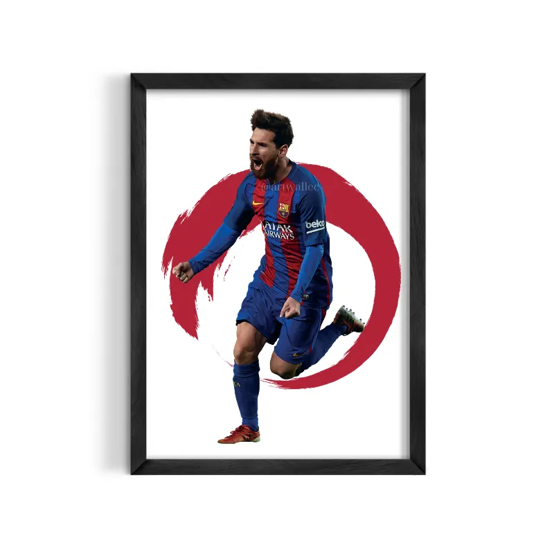 Cuadro Messi Barcelona Círculo Rojo