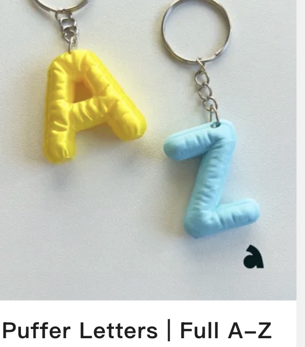 Puffer Letter Backpack Charm (A–Z)
