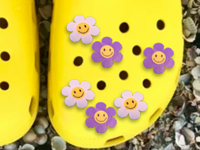 Happy Flower Croc Charms