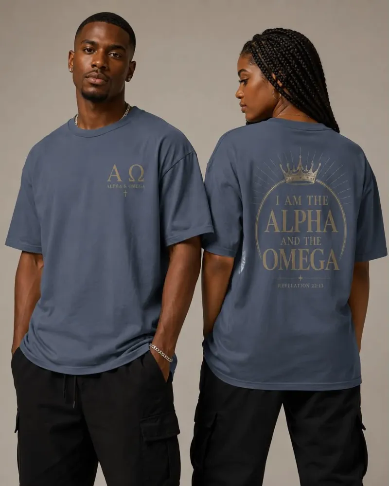 Alpha and Omega Oversized faded t-shirt