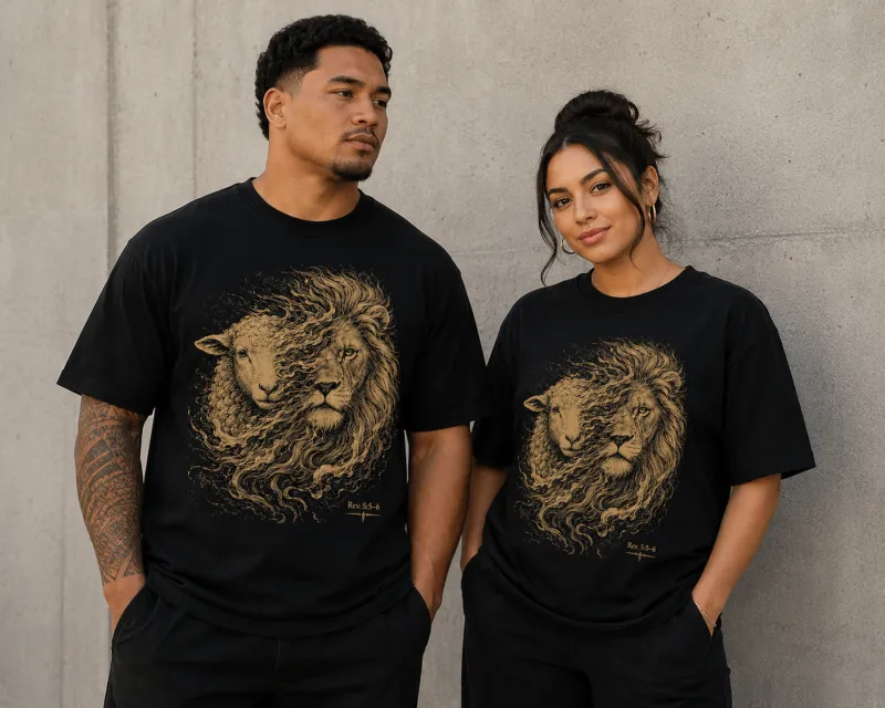 Lamb and the Lion oversized high neck t-shirt