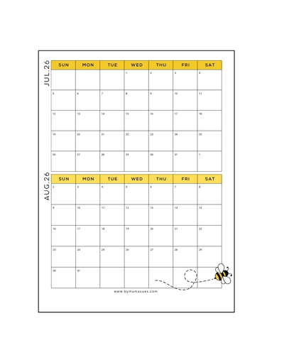 2026 July & August Planning Page