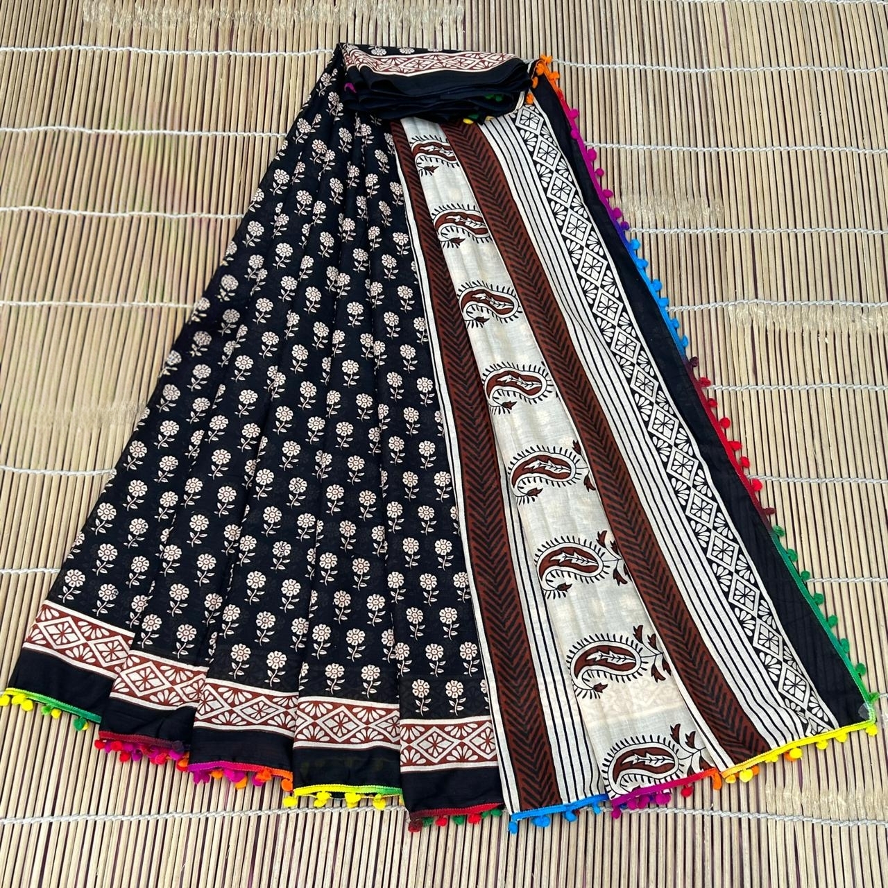 MAL MAL POM POM COTTON SAREE