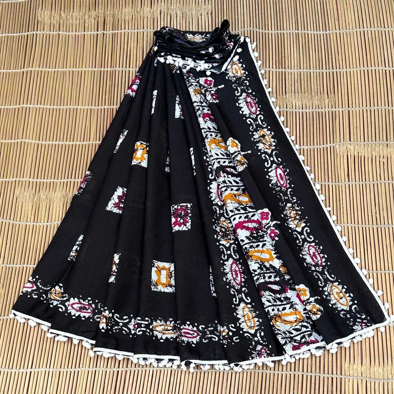 MAL MAL POM POM COTTON SAREE 