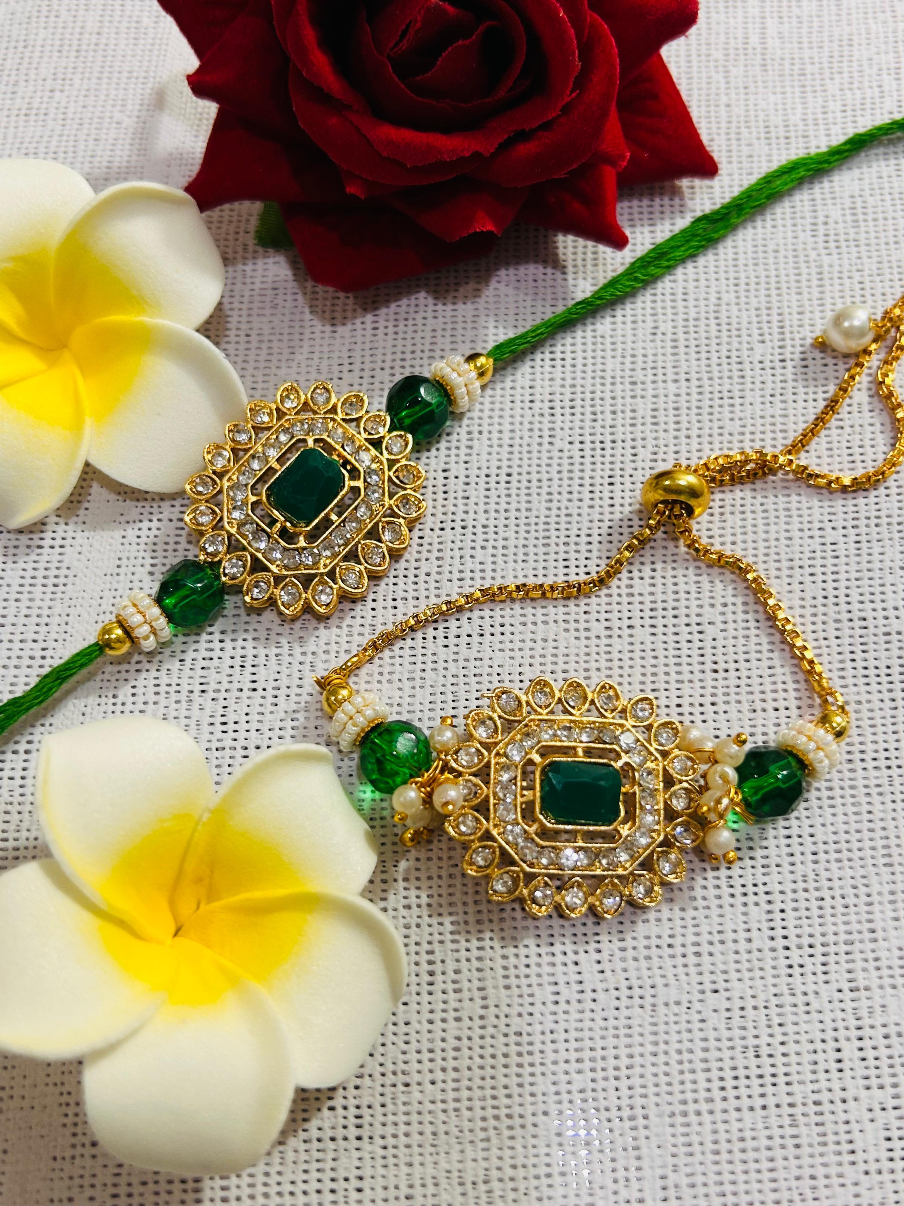 Elegant Bhaiya Bhabhi Rakhi Set 