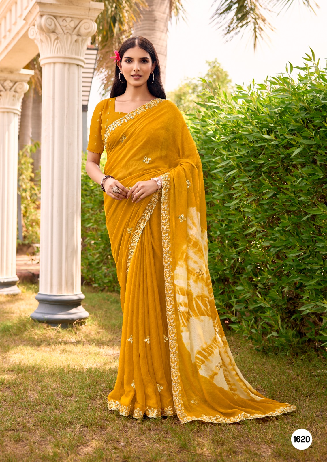 ELEGANT SHIBORI BANDHEJ GEORGETTE- PREBOOKING 