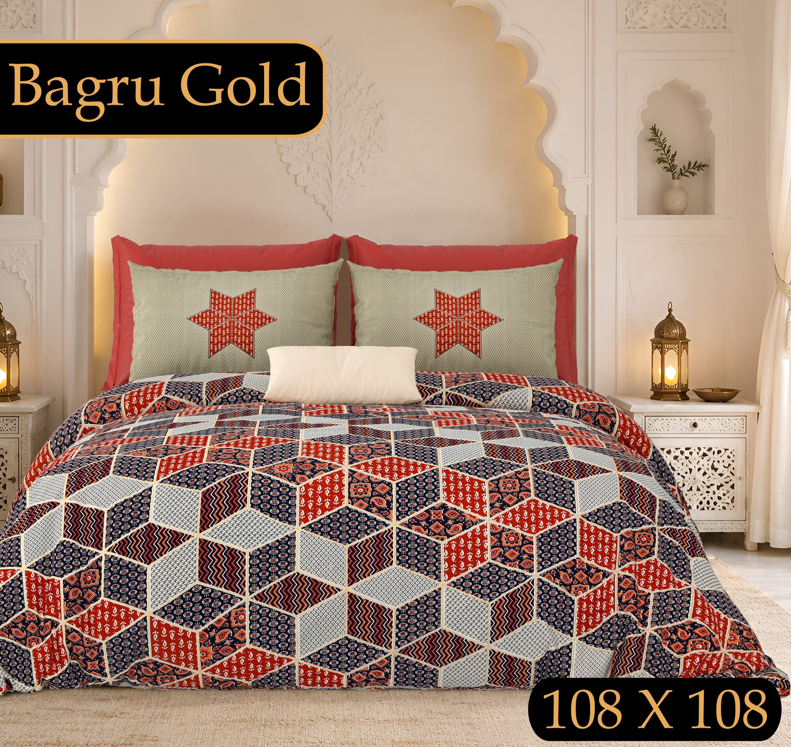 PURE COTTON BAGRU PRINT BEDSHEET E