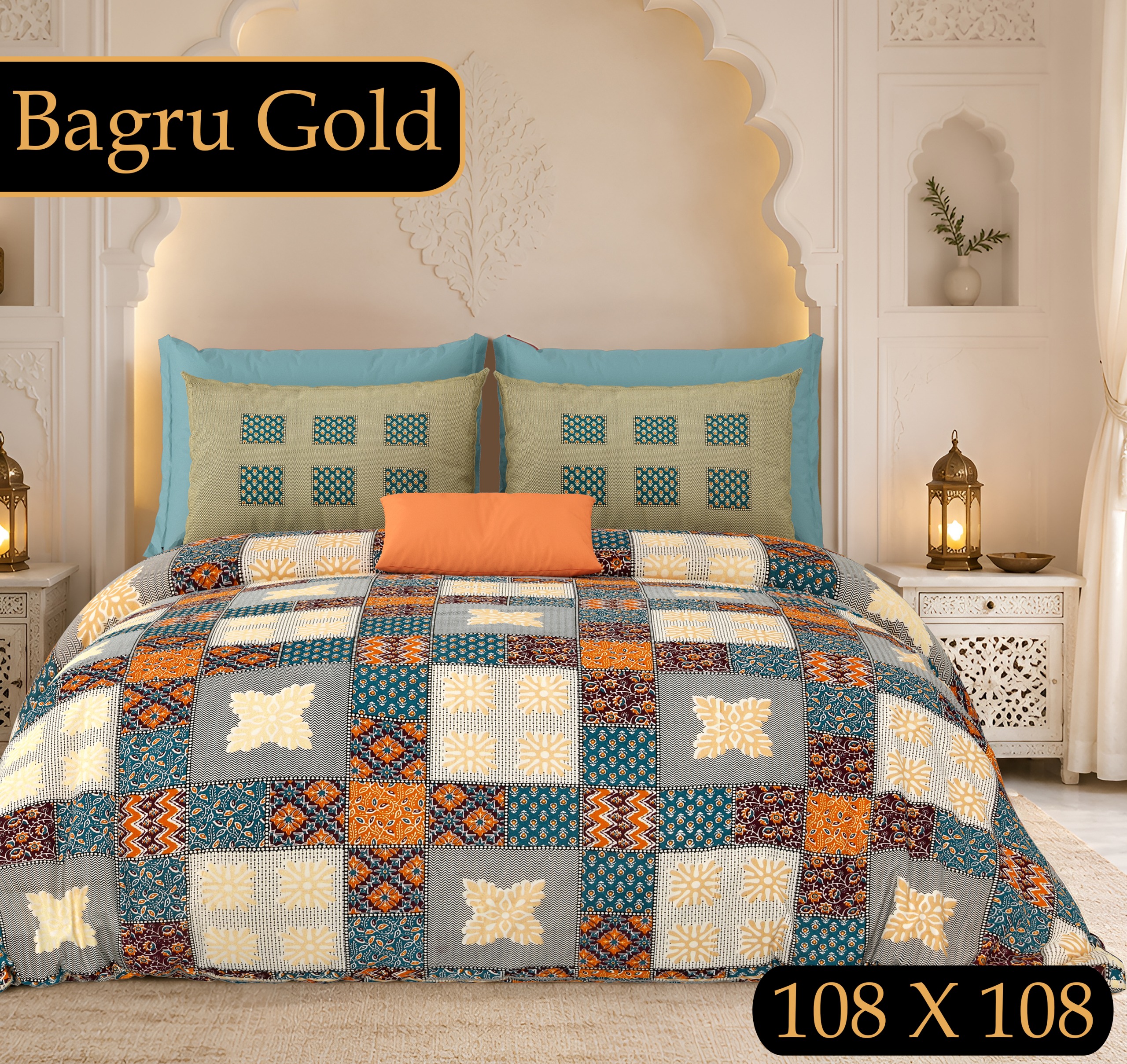 PURE COTTON BAGRU PRINT BEDSHEET F