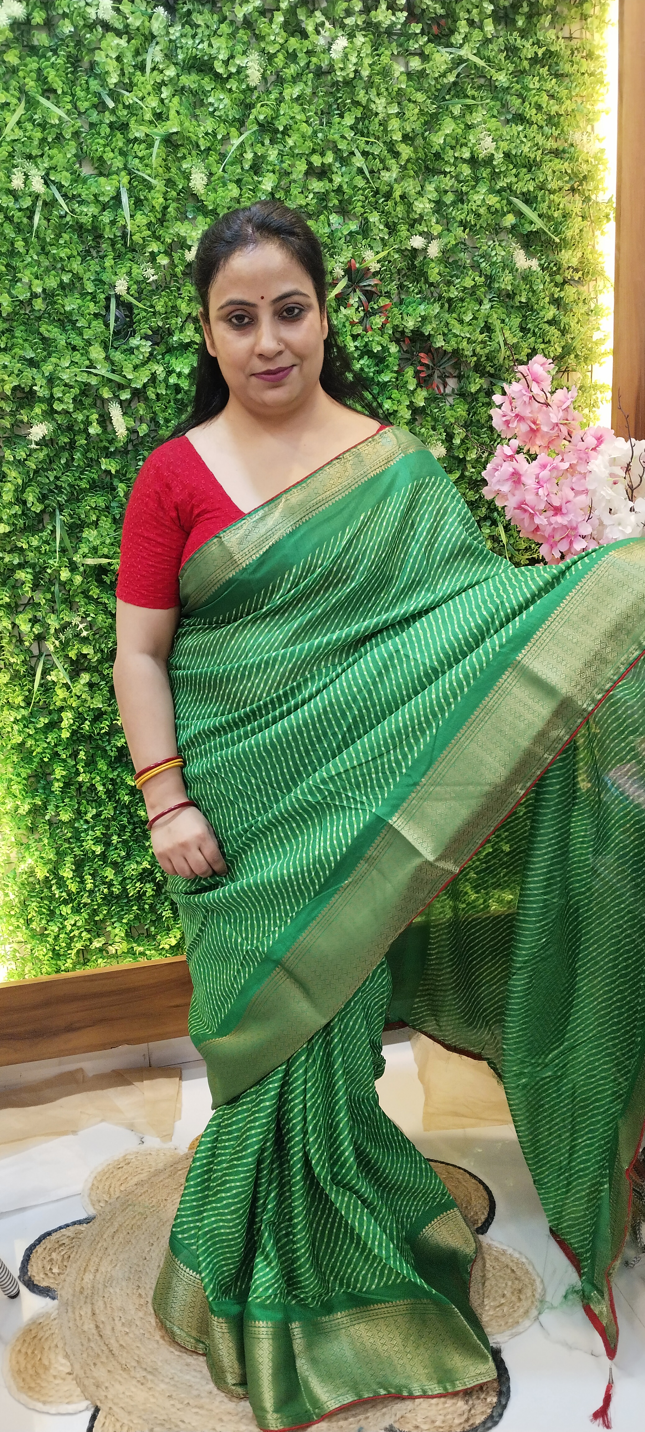 SAWAN SPECIAL MOTHRA SAREE WITH ZARI BORDER