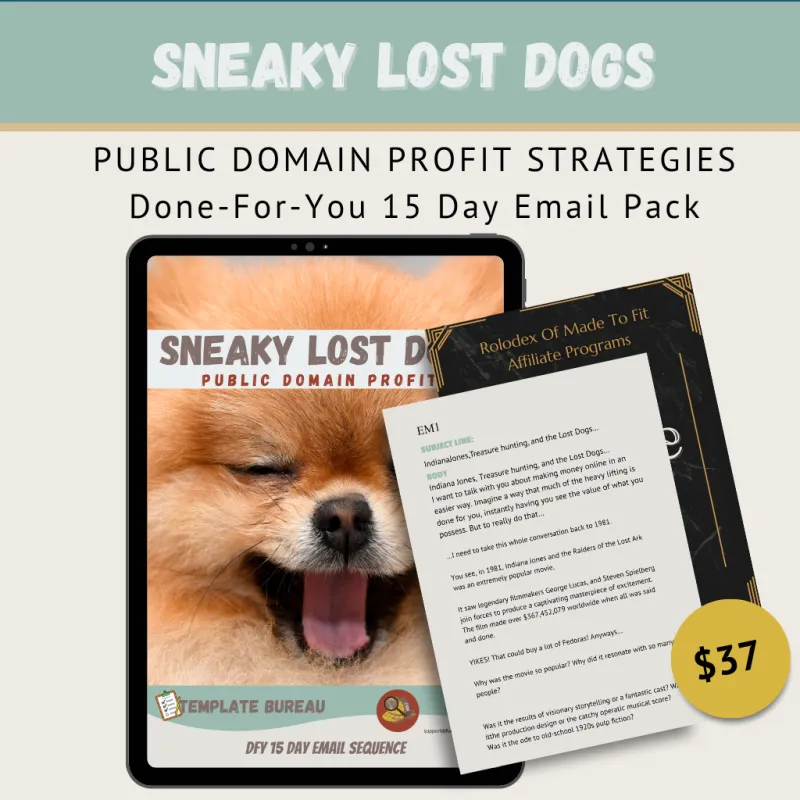Sneaky Lost Dogs Email Pack