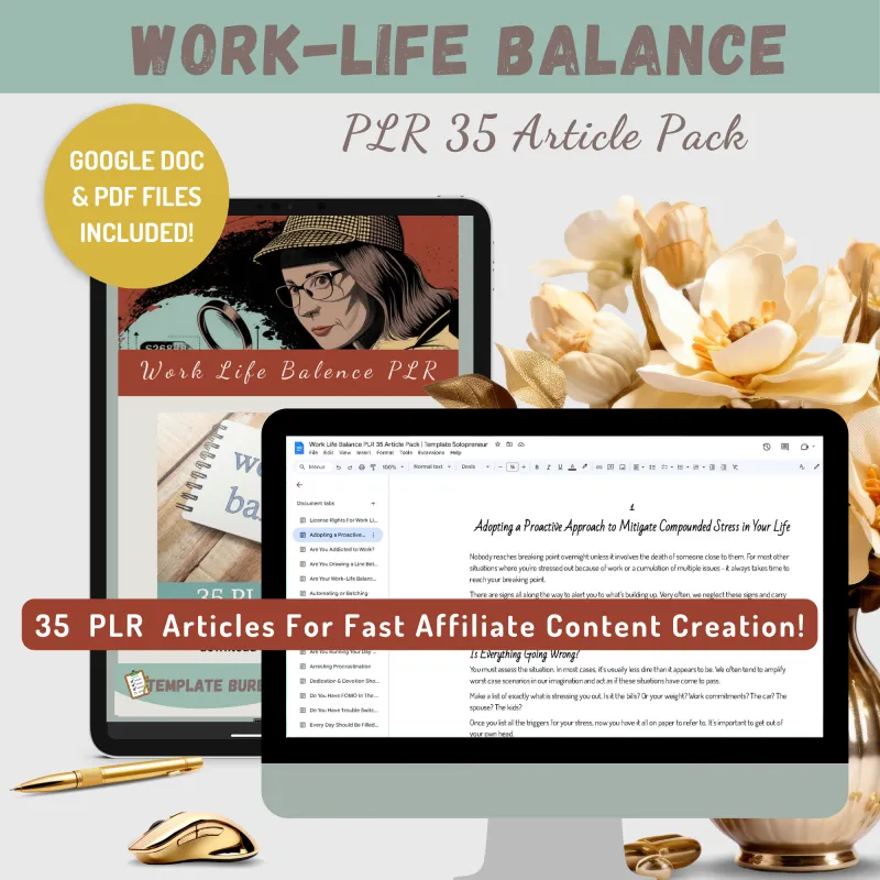 Work Life Balance | 35 Article PLR Pack