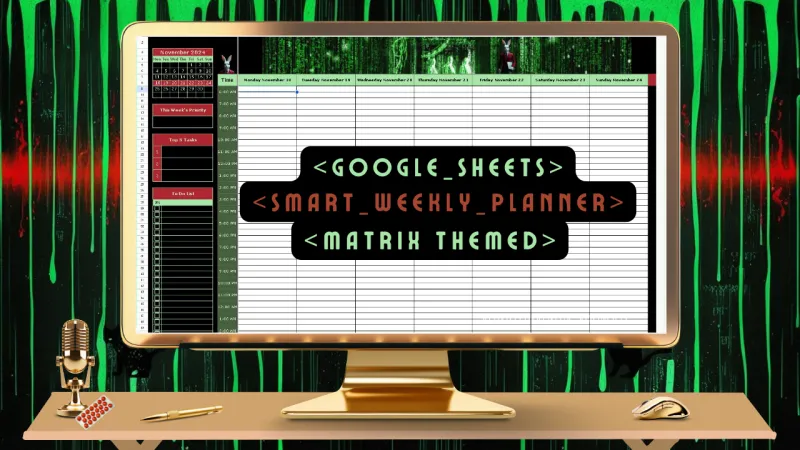 Matrix Themed Smart Weekly Planner