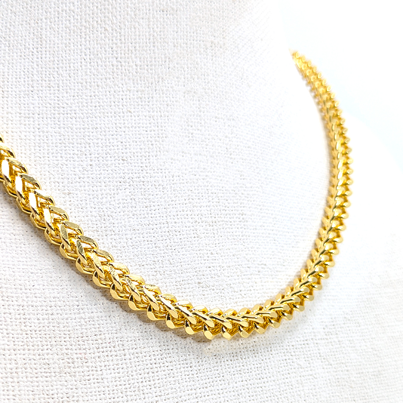 Square Wheat Link Gold Chain