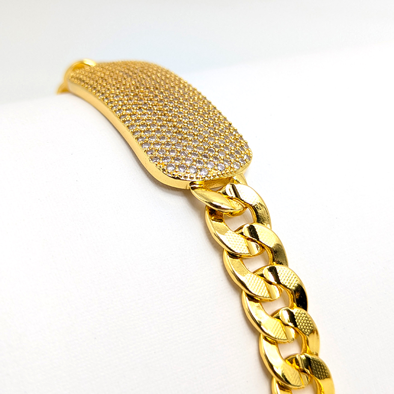 Cuban link full crystal ID Hand band
