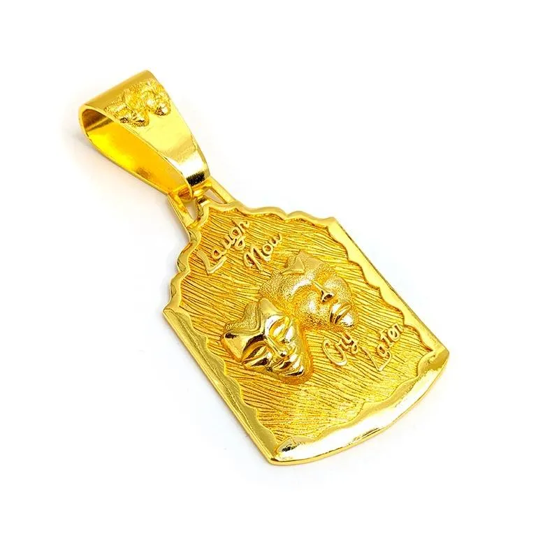 laugh and cry pendant 1 inch