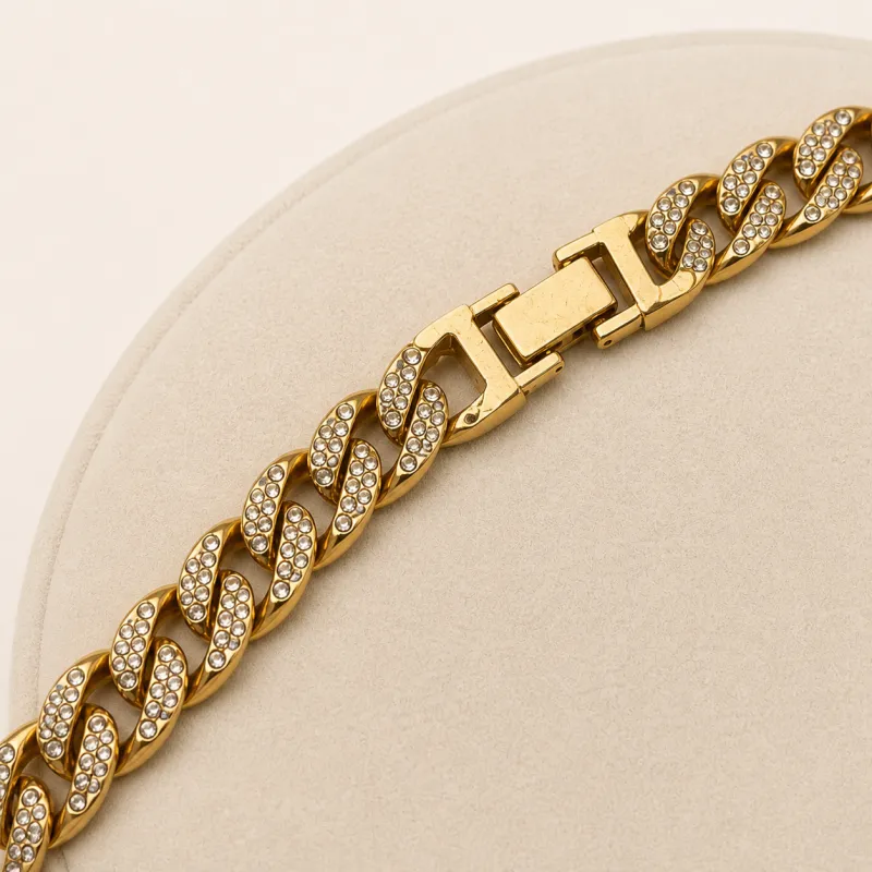 Medium Iced Cuban Link Gold Necklace