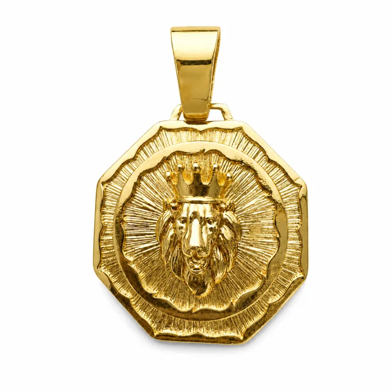 Lion Gold Medallion Pendant