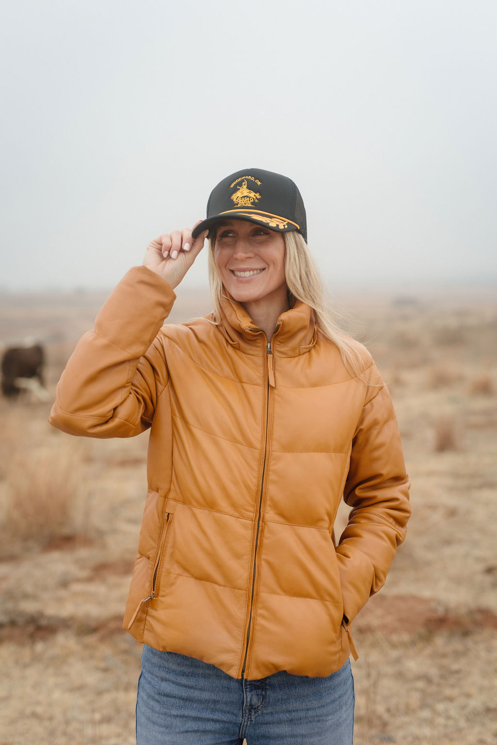 Puffy Trucker Rope Cap - Black & Gold