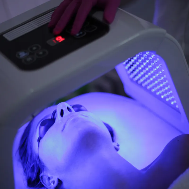 Medical-Grade LED Light Therapy — Knightsbridge Advanced Beauty Medical-grade LED Light Therapy — collagen stimulation and redness reduction at Knightsbridge Advanced Beauty London