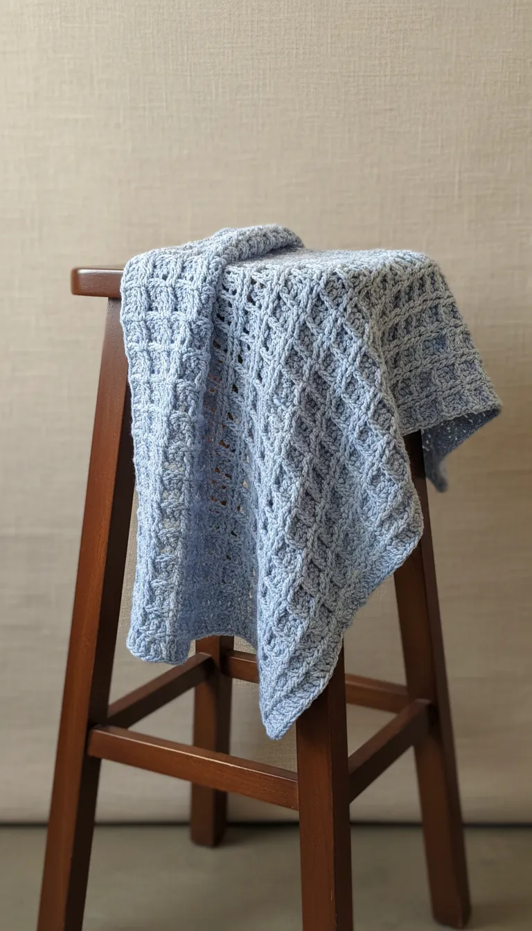 Blue Beetle Waffle Baby Blanket